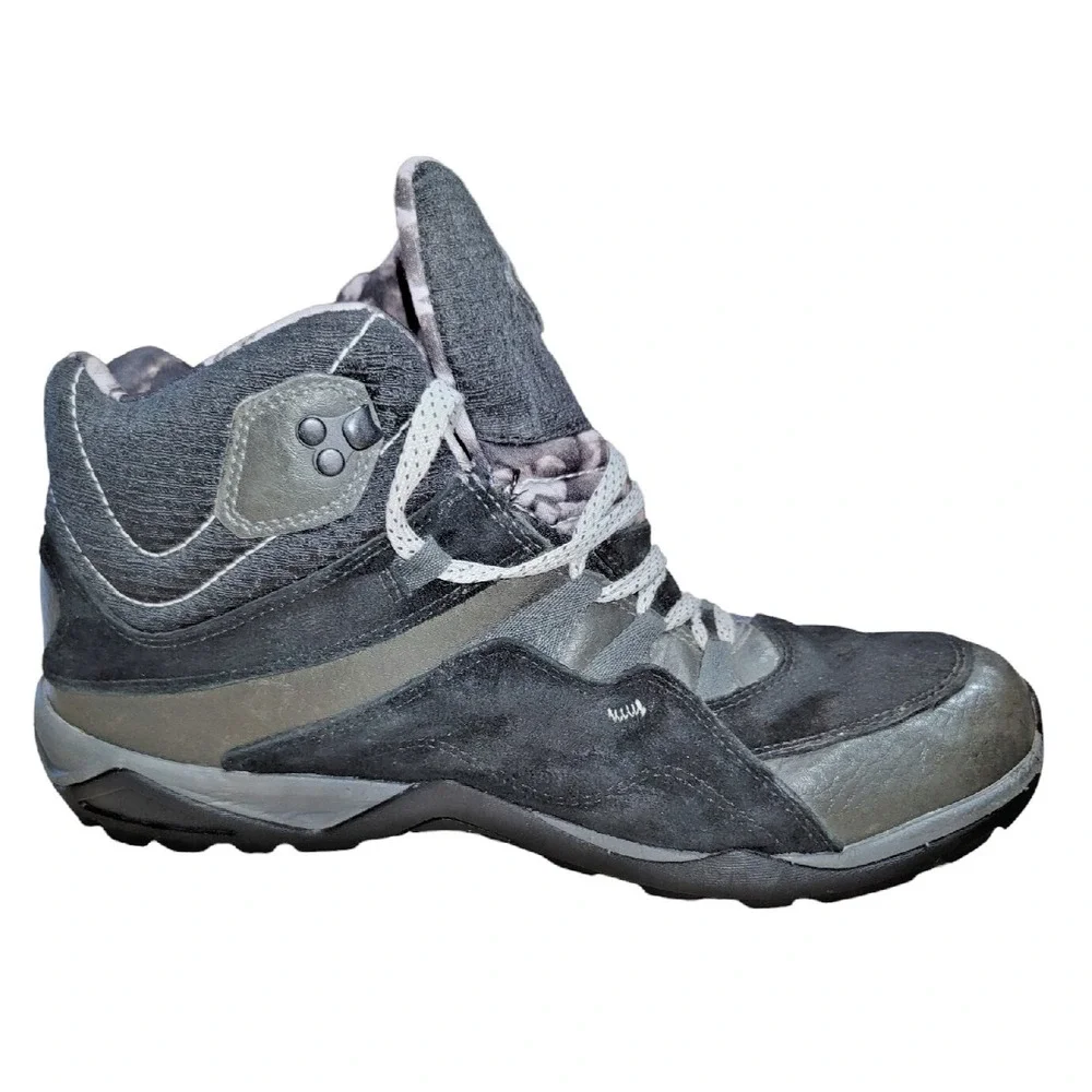 Merrell Fluorecein Mid Women's Hiking Boots Size 9.5 M Black‎ Gray Suede Leather